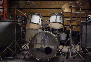 white phonic drumkit by sonor